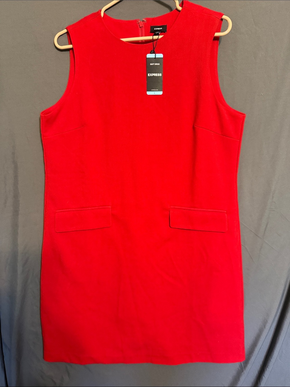 Express Bold Red Sleeveless Shift Dress